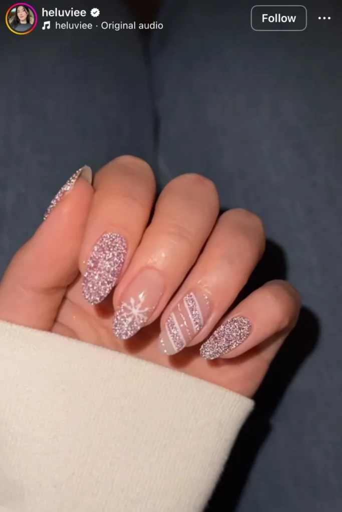 18 Super Cute Pink Christmas Nails for a Girly Holiday Vibe